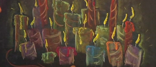 Holiday Candles Chalk & Block Crayon Tutorial