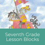 Watercolor of a knight for the Seventh Grade Waldorf Medieval Block