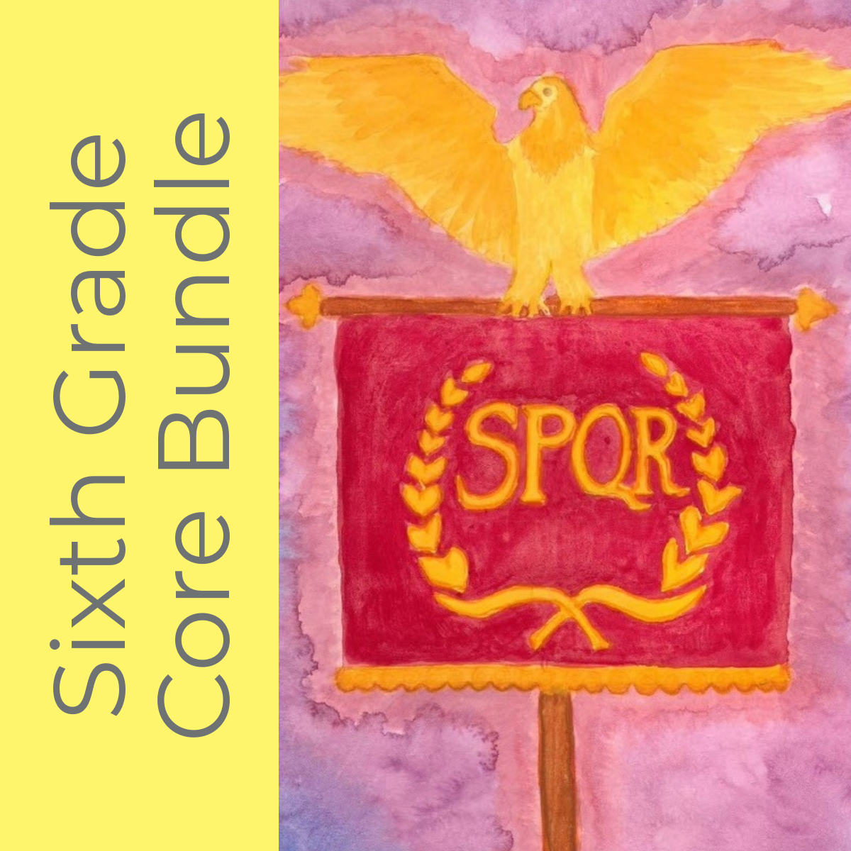 watercolor of Ancient Roman Olympics for Ancient Rome Block