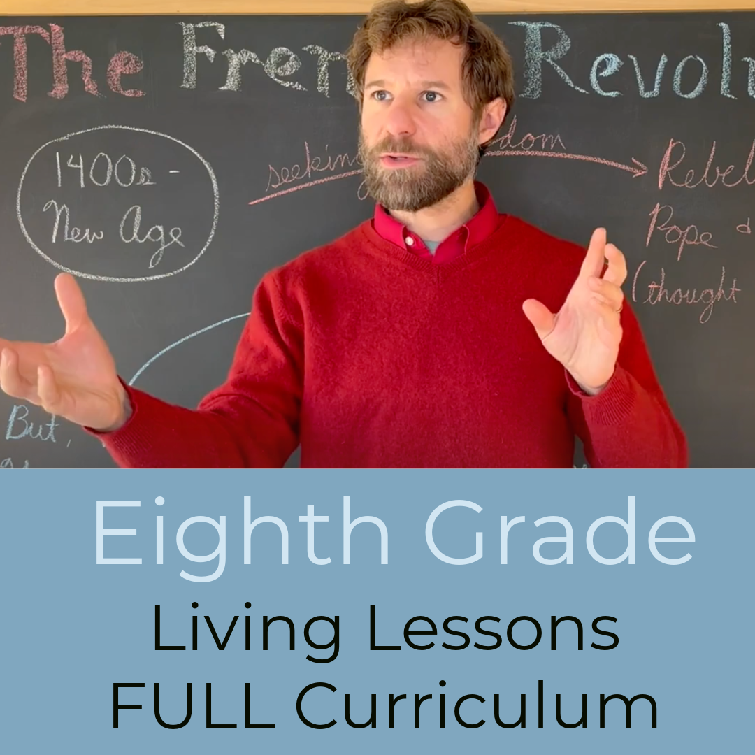 video still of Waldorf Teacher Nicholas Andrea teaching the Revolutions Block