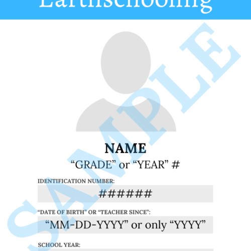 Student or Teacher ID Badge & Card (digital delivery)